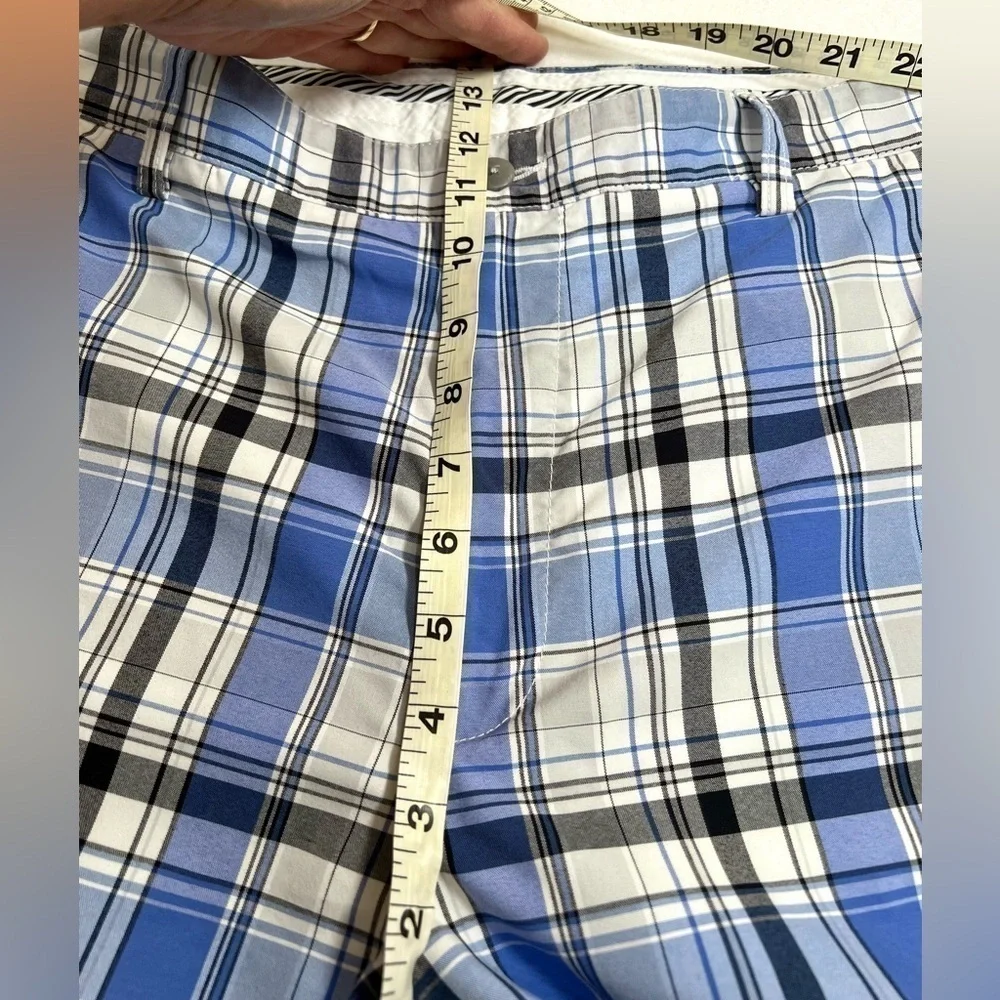 FOOTJOY Men’s Blue Black Plaid Golf Golfer‎ Golfing Preppy Shorts Size 34 Waist